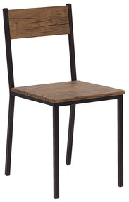 Conjunto de refeição 4 lugares castanho escuro e preto HAMRY Beliani