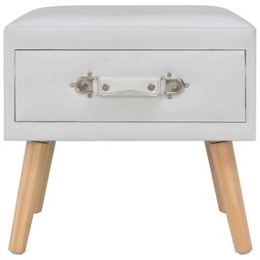 Mesa-de-cabeceira 40x35x40 cm couro artificial branco