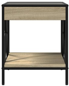 Mesa de cabeceira c/ LED Infinity 40x40x49 cm carvalho sonoma