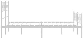 Estrutura de cama com cabeceira e pés 140x200 cm metal branco