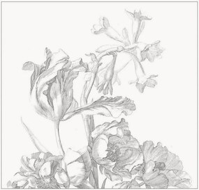 Papel de parede não tecido Engraved Flowers