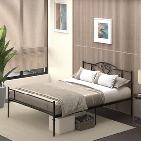 Estrutura de Cama Dupla de Metal para Colchão 150x200cm com Cabeceira