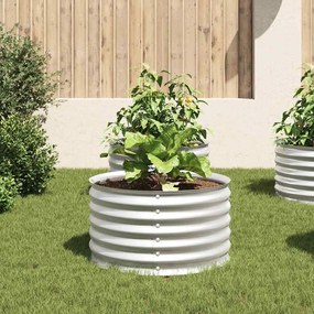 Canteiro/vaso elevado aço galvanizado 80x80x44 cm prateado