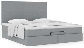 Estrutura de cama otomana com colchão 180x200 cm cinzento claro
