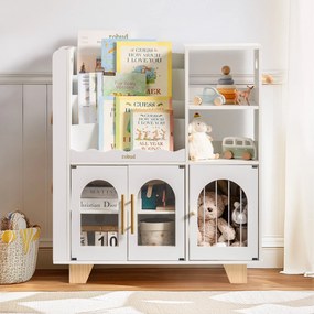 Organizador de brinquedos para crianças madeira 89,3 x 79,2 x 29,2 cm Branco