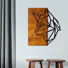 Acessório Decorativo de Parede Kurt – Nogueira e Preto – 50 x 58 cm