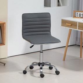 Cadeira de Escritório sem Apoio para os Braços Cadeira de Escritório Giratória com Altura Ajustável 48x52x78-90 cm Cinza