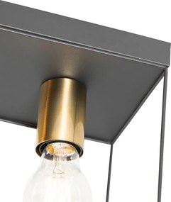 Candeeiro de teto minimalista preto com dourado 4 luzes - Kodi