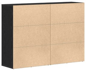 Buffets 2 pcs Carvalho Preto 60x31x84 cm Madeira Engenharia