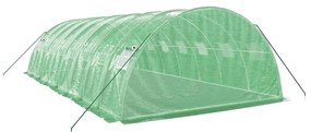 Estufa com estrutura de aço 32 m² 8x4x2 m verde