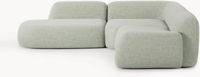 Sofá de canto modular em bouclé com chaise longue Wolke (4 lugares)