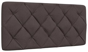 Estrutura de cama sem colchão 100x200 cm tecido castanho-escuro