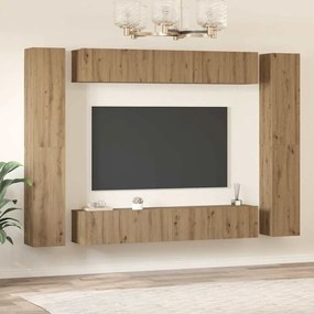 Conjunto de móvel de TV 10 pcs carvalho artisiano