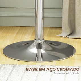 Mesa de Bar com Altura Ajustável Giratória 360° com Base Redonda Mesa Alta Moderna para Cozinha Ø63x67-93 cm Branco