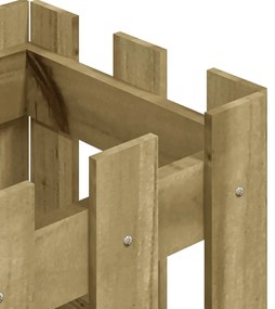 Vaso de jardim c/ design de cerca 30x30x30 cm pinho impregnado