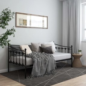 324755 vidaXL Sofá-cama 90x200 cm metal preto