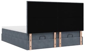 Estrutura cama otomana colchões 180x200 cm cinzento escuro