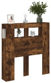 Cabeceira c/ LEDs 100x18,5x103,5 cm carvalho fumado