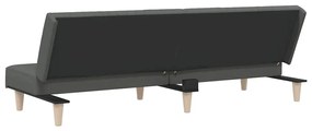 Sofá-cama tecido cinzento-escuro