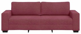 Sofá de 3 lugares tecido 180 cm vermelho tinto