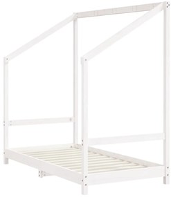 Estrutura de cama infantil 80x160 cm pinho maciço branco