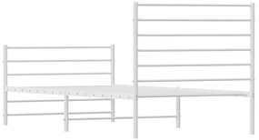 Estrutura de cama com cabeceira e pés 80x200 cm metal branco