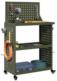 Carro de Ferramentas Verde-oliva 65 x 35 x 111 cm