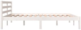 Estrutura de cama king 150x200 cm pinho maciço branco