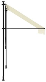 Toldo retrátil 200x150 cm tecido e aço cor creme