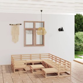 vidaXL 12 pcs conjunto lounge de jardim pinho maciço