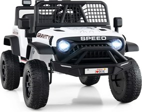 Carro elétrico de 24 V para crianças com controlo remoto, música, buzina, faróis LED e suspensão com molas – A partir dos 3 anos – 2 lugares – Preto+B