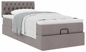 Cama otomana com colchão 100x200 cm tecido cinza