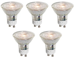 Conjunto de 5 lâmpadas LED GU10 50mm transparentes 4,5W 360 lm 2700K
