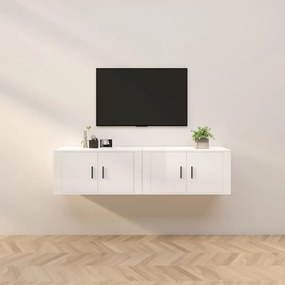 vidaXL Móveis de TV de parede 2 pcs 80x34,5x40 cm branco brilhante