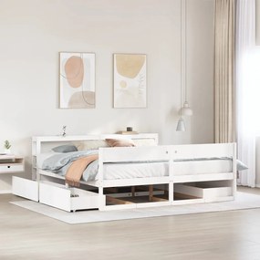 vidaXL Cama sem colchão 180x200 cm madeira de pinho maciça branco