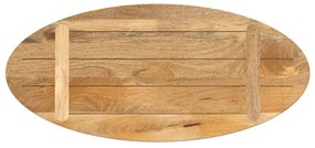 Tampo de mesa oval 80x40x3,8 cm madeira de mangueira maciça
