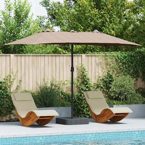 vidaXL Guarda-sol de Jardim Cinzento-acastanhado 385 x 209 x 244 cm