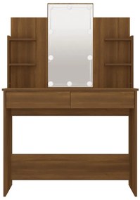 Toucador com LEDs 96x40x142 cm cor carvalho castanho
