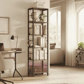 Estante com 6 prateleiras 30 x 40 x 178 cm Design industrial castanho vintage-Preto