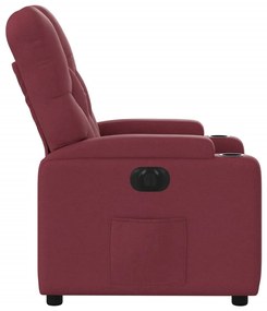 Poltrona elétrica reclinável tecido vermelho tinto