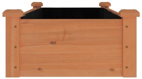 Canteiro elevado c/ forro 120x45x25 cm abeto maciço castanho