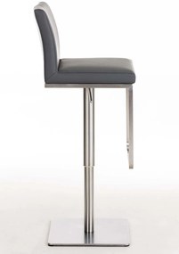 Banco de bar Panama em couro sintético 42 x 86-109 x 44 cm Cinzento