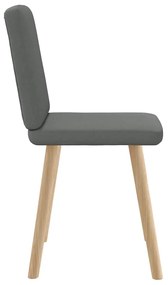 Cadeiras de jantar 2 pcs tecido cinzento-escuro