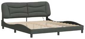 Estrutura de cama com LED sem colchão 180x200 cm tecido