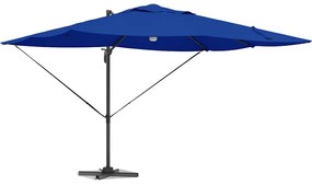 Guarda-sol Cantilever Roma com LEDs, Azul Azure, 352x251x265 cm, Alumí