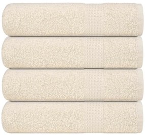vidaXL Toalhas de banho 4 pcs 70x140 cm 360 gsm 100% algodão creme