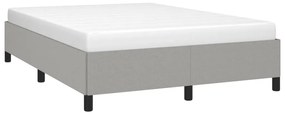 Estrutura de cama sem colchão 140x200 cm tecido cinzento-claro