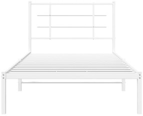 Estrutura de cama com cabeceira 100x190 cm metal branco