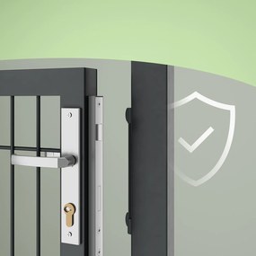 Portão de jardim, porta de jardim, aço galvanizado 106 x 6 x 170 cm Cinzento