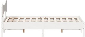 Cama sem colchão 160x200 cm madeira de pinho maciça branco